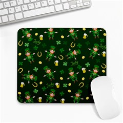 St Patricks Day Pattern Large Mousepads by Valentinaart