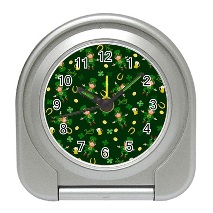 St Patricks day pattern Travel Alarm Clocks