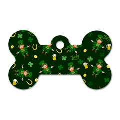 St Patricks Day Pattern Dog Tag Bone (one Side) by Valentinaart