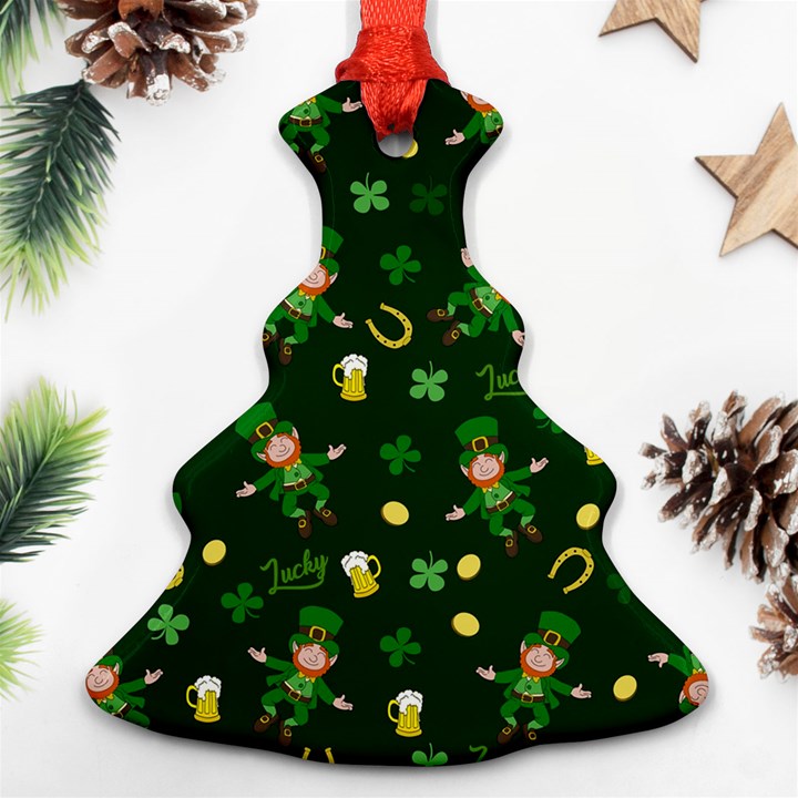 St Patricks day pattern Christmas Tree Ornament (Two Sides)