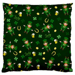 St Patricks Day Pattern Large Cushion Case (one Side) by Valentinaart