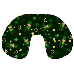 St Patricks Day Pattern Travel Neck Pillows by Valentinaart