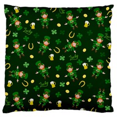 St Patricks Day Pattern Large Flano Cushion Case (one Side) by Valentinaart