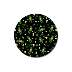 St Patricks Day Pattern Magnet 3  (round)