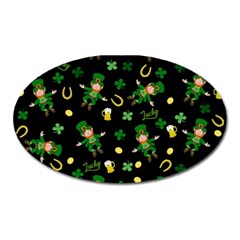 St Patricks Day Pattern Oval Magnet by Valentinaart