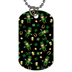 St Patricks Day Pattern Dog Tag (two Sides) by Valentinaart