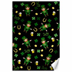 St Patricks Day Pattern Canvas 12  X 18   by Valentinaart