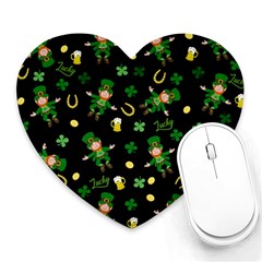 St Patricks Day Pattern Heart Mousepads by Valentinaart