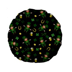 St Patricks Day Pattern Standard 15  Premium Round Cushions by Valentinaart