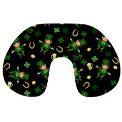 St Patricks Day Pattern Travel Neck Pillows by Valentinaart