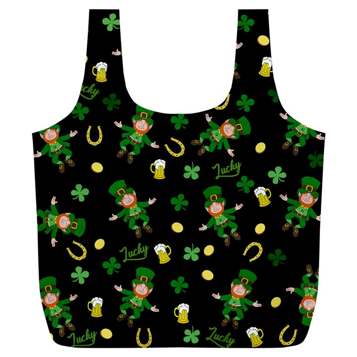 St Patricks day pattern Full Print Recycle Bags (L) 