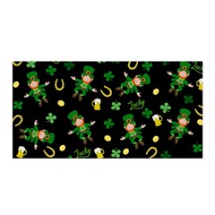 St Patricks Day Pattern Satin Wrap by Valentinaart