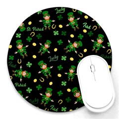 St Patricks Day Pattern Round Mousepads by Valentinaart