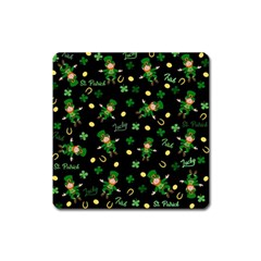 St Patricks Day Pattern Square Magnet