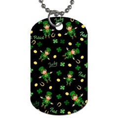 St Patricks Day Pattern Dog Tag (two Sides) by Valentinaart