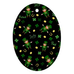 St Patricks Day Pattern Oval Ornament (two Sides) by Valentinaart