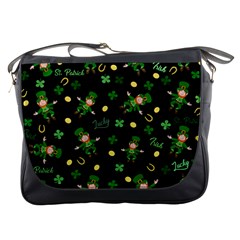 St Patricks Day Pattern Messenger Bags by Valentinaart