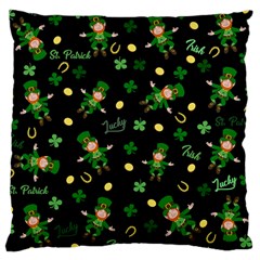 St Patricks Day Pattern Large Cushion Case (one Side) by Valentinaart