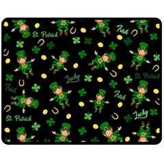 St Patricks Day Pattern Double Sided Fleece Blanket (medium)  by Valentinaart