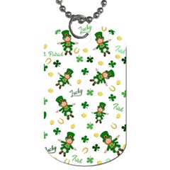 St Patricks Day Pattern Dog Tag (two Sides) by Valentinaart