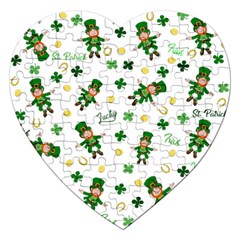 St Patricks Day Pattern Jigsaw Puzzle (heart) by Valentinaart