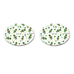 St Patricks Day Pattern Cufflinks (oval) by Valentinaart