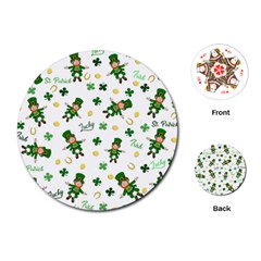 St Patricks Day Pattern Playing Cards (round) 