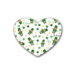 St Patricks Day Pattern Heart Coaster (4 Pack)  by Valentinaart