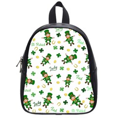 St Patricks Day Pattern School Bag (small) by Valentinaart