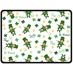 St Patricks Day Pattern Fleece Blanket (large)  by Valentinaart