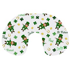 St Patricks Day Pattern Travel Neck Pillows by Valentinaart