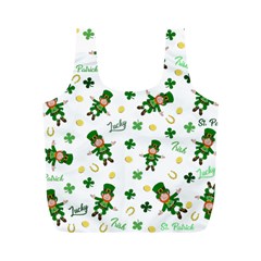 St Patricks Day Pattern Full Print Recycle Bags (m)  by Valentinaart