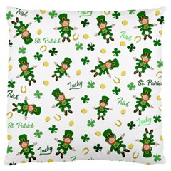 St Patricks Day Pattern Large Flano Cushion Case (one Side) by Valentinaart