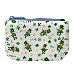 St Patricks Day Pattern Large Coin Purse by Valentinaart