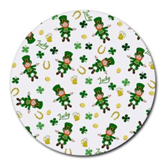 St Patricks Day Pattern Round Mousepads by Valentinaart