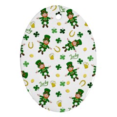 St Patricks Day Pattern Ornament (oval)