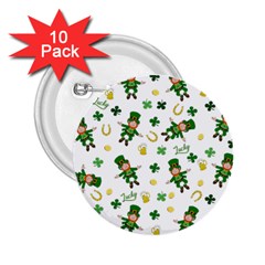 St Patricks Day Pattern 2 25  Buttons (10 Pack)  by Valentinaart