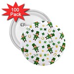 St Patricks day pattern 2.25  Buttons (100 pack)  Front