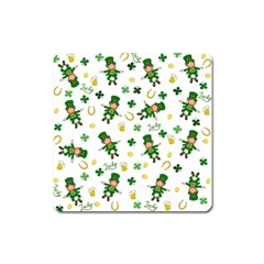 St Patricks Day Pattern Square Magnet