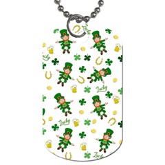 St Patricks Day Pattern Dog Tag (two Sides) by Valentinaart