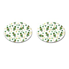 St Patricks Day Pattern Cufflinks (oval) by Valentinaart