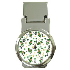 St Patricks Day Pattern Money Clip Watches by Valentinaart