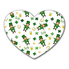 St Patricks Day Pattern Heart Mousepads by Valentinaart