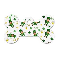 St Patricks Day Pattern Dog Tag Bone (one Side) by Valentinaart