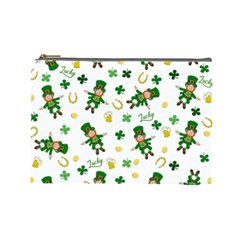 St Patricks Day Pattern Cosmetic Bag (large)  by Valentinaart