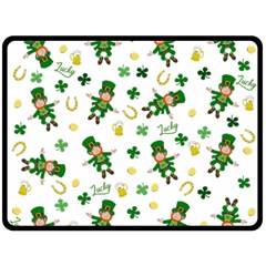 St Patricks Day Pattern Fleece Blanket (large)  by Valentinaart