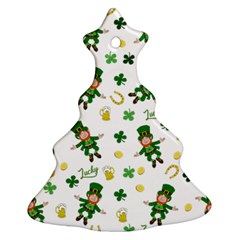 St Patricks Day Pattern Christmas Tree Ornament (two Sides) by Valentinaart