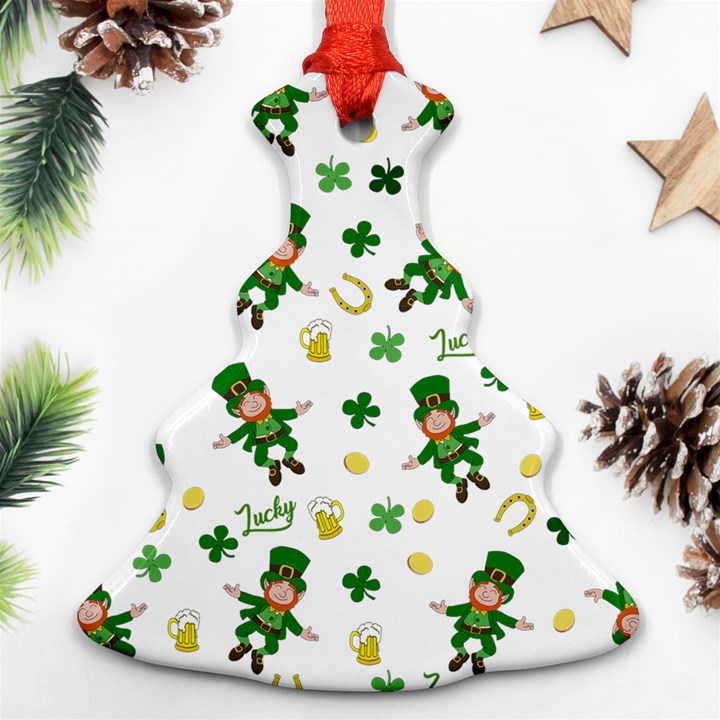 St Patricks day pattern Christmas Tree Ornament (Two Sides)