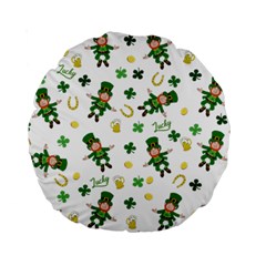 St Patricks Day Pattern Standard 15  Premium Round Cushions by Valentinaart