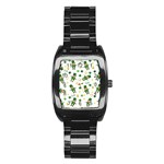 St Patricks day pattern Stainless Steel Barrel Watch Front